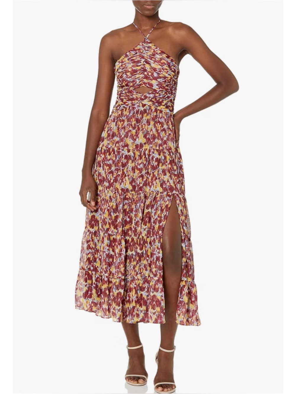 LIKELY | NWOT Khiara Midi Dress w Cutout in Maroon/Lavender Luster, Size 4